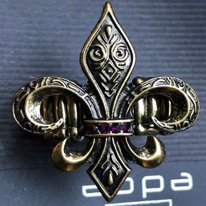 Edge Fleur de Lis Stretchable Ring